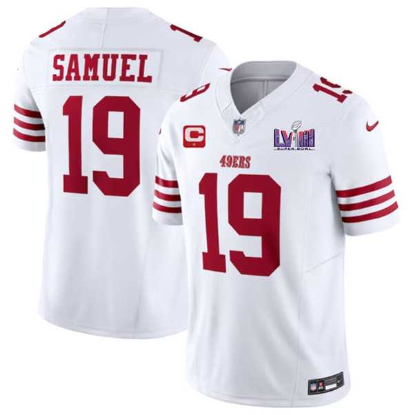 Men & Women & Youth San Francisco 49ers #19 Deebo Samuel White 2024 F.U.S.E. Super Bowl LVIII Patch And 1-star C Patch Vapor Untouchable Limited Jersey->san francisco 49ers->NFL Jersey